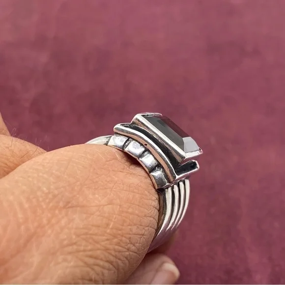 Rare Silpada Women's Faceted Smoky Quartz Sterling Silver Ring Size 7.5 - Picture 5 of 8